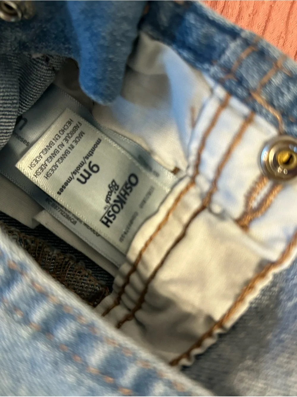 OshKosh B'gosh Light Blue Denim Baby Girls 9m Overalls